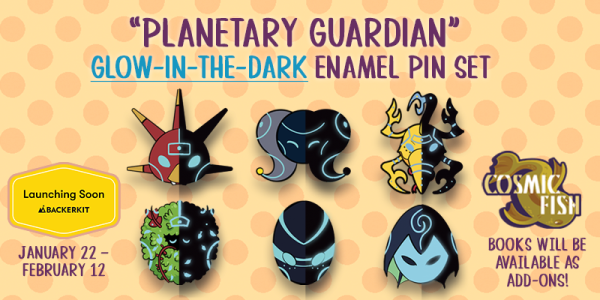 Cosmic Fish Enamel Pin Set